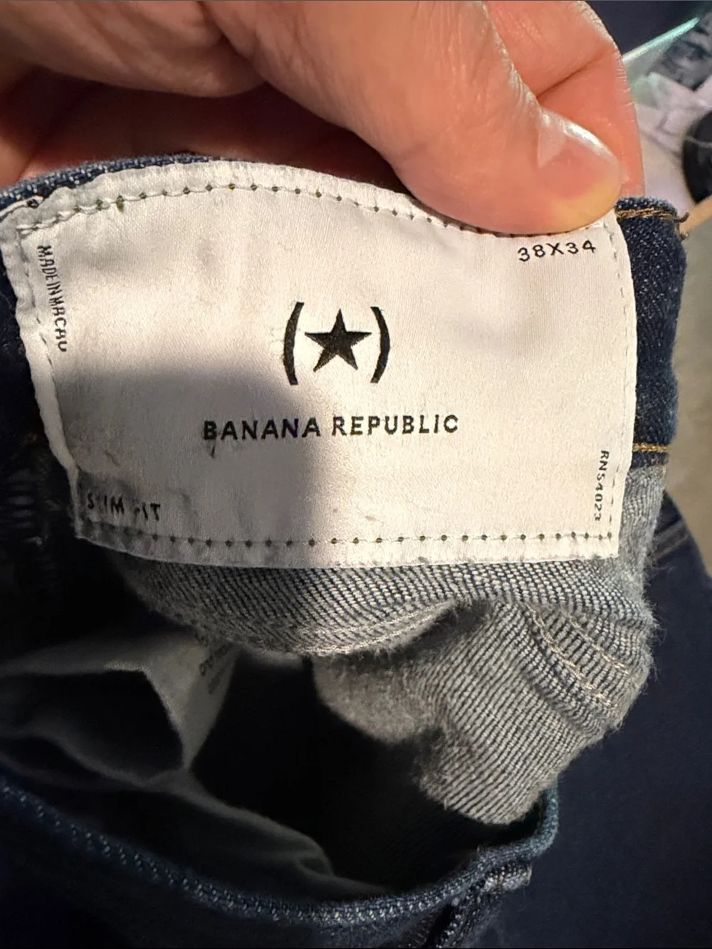 Banana Republic Slim Fit Men's Dark Indigo Denim Jeans 38x34